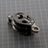 Very small double pulley with becket