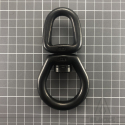 Emerillon Double anneau NOIR taille 80mm / roulement à billes