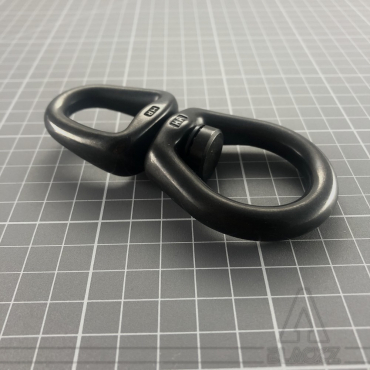 Black Double ring swivel size 115mm / ball bearing