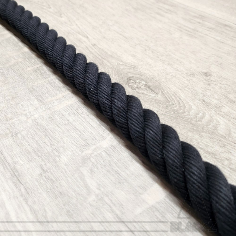 Cordage toronné touché coton - Noir
