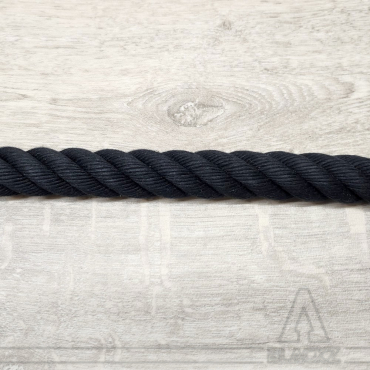 Cordage toronné touché coton - Noir