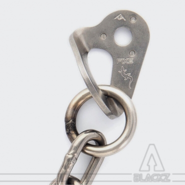 Double PLAQUETTE avec chaîne en V - Inox 10mm