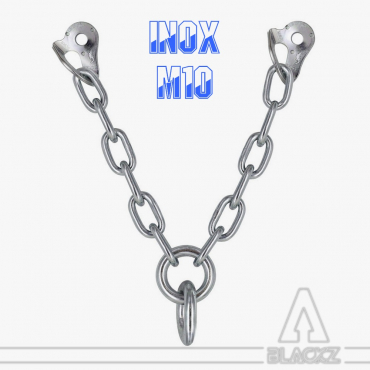 Double PLAQUETTE avec chaîne en V - Inox 10mm