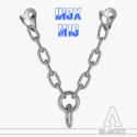 Double PLAQUETTE avec chaîne en V - Inox 10mm