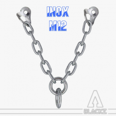 Double PLAQUETTE avec chaîne en V - Inox 12mm