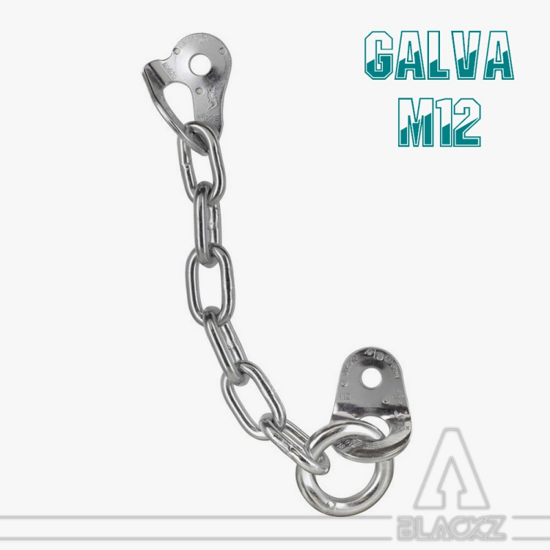 Double PLAQUETTE avec chaîne en L - Galva 12mm