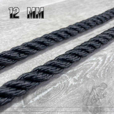 Cordage Noir 3 torons 12 mm