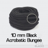 *** Elastique Acrobatique 10 mm Noir gaine coton - Longueur spéciale ***