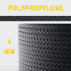 *** Black Polypropylene Braid 4 mm - Reel 100 m ***