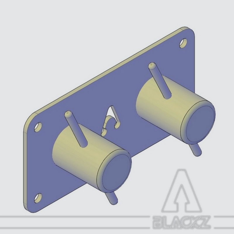 Horizontal Cleats anchor 2 plates 2/3