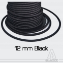 *** Black Elastic Shock Cord 12 mm - length 2,8 m ***